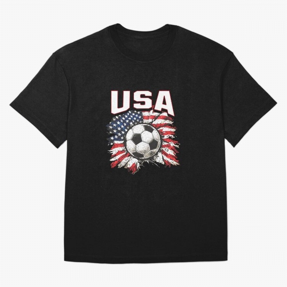 2026 Cup Flag Soccer Pride Fun Family USA Oversized T-Shirt Support FIFA World Cup 2026 USA Canada Mexico Spirit, Filled with Brazil, Haaland and Mbappe, Stadium Chants, National Pride, Trophy Dreams and Unforgettable Football Memories; Perfect for