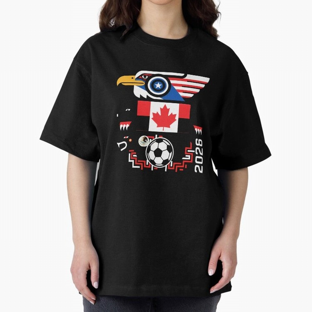 North America Spirit Cup 2026 T-Shirt_82734510 Oversized T-Shirt Celebrate Soccer Greatness during Match Day Hype around FIFA World Cup 2026 USA Canada Mexico, Cristiano Ronaldo, Haaland and CR7, Brazil, Worldwide Fan Energy, Dramatic Goals,