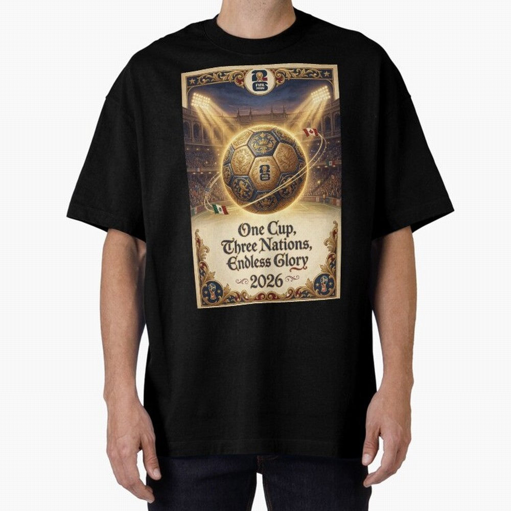 FIFA World Cup 2026 Poster Oversized T-Shirt Make Game Day About the FIFA World Cup 2026 USA Canada Mexico Journey through Mbappe and Neymar Highlights, Argentina Pride, Football History, Final Match Energy, Crowd Noise and Once in a Lifetime