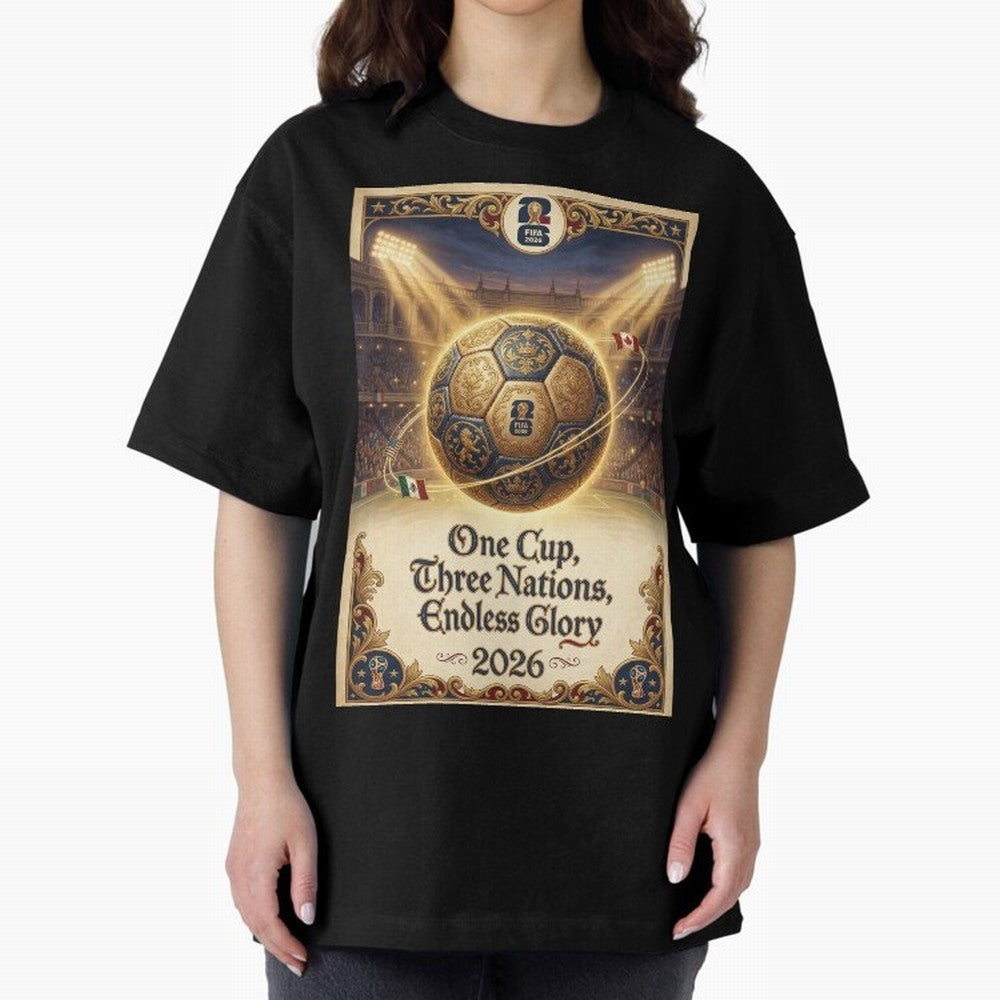 FIFA World Cup 2026 Poster Oversized T-Shirt Make Game Day About the FIFA World Cup 2026 USA Canada Mexico Journey through Mbappe and Neymar Highlights, Argentina Pride, Football History, Final Match Energy, Crowd Noise and Once in a Lifetime