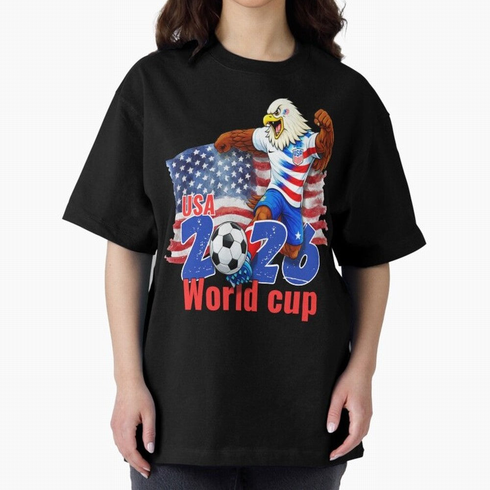 USA 2026 WORLD CUP Oversized T-Shirt Capture Stadium Memories from the FIFA World Cup 2026 USA Canada Mexico Journey through CR7 Highlights, France and Portugal Pride, Football Passion, Legendary Performances, Festival Vibes and Supporter