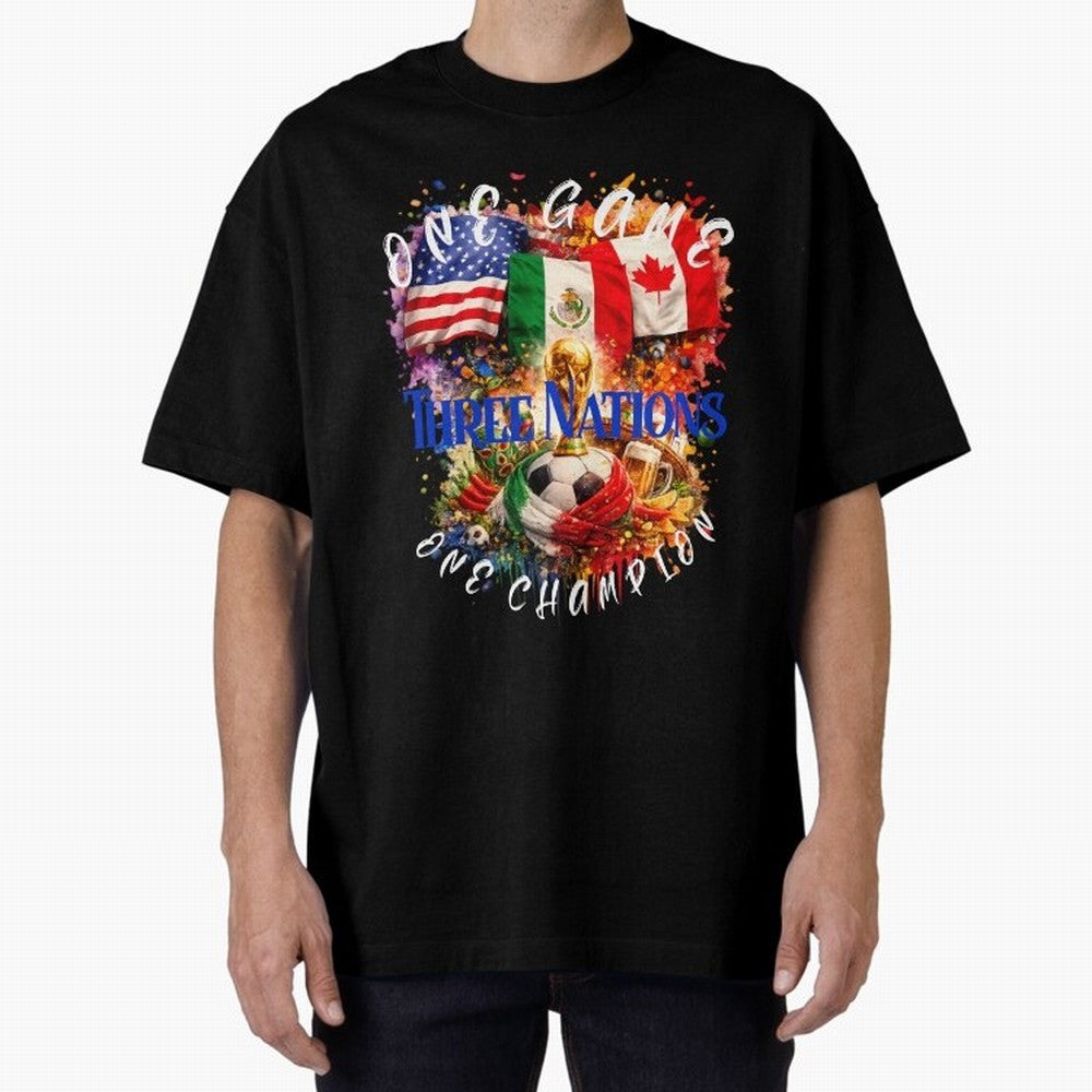2026 World Cup Oversized T-Shirt Honor Football Greatness during Match Day Hype around FIFA World Cup 2026, CR7 and Messi, Portugal, Vintage Soccer Flavor, Modern Football Stars, National Flags and Final Night Emotion; Ideal for Football Dads,