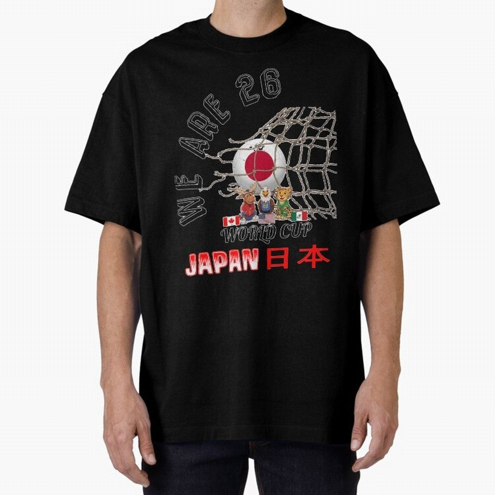World cup 26 - Japan Oversized T-Shirt Honor Football Greatness during FIFA World Cup 2026 with Cristiano Ronaldo, Haaland and CR7, Brazil Energy, Football History, Final Match Energy, Crowd Noise and Once in a Lifetime Moments; Ideal for Fans Who