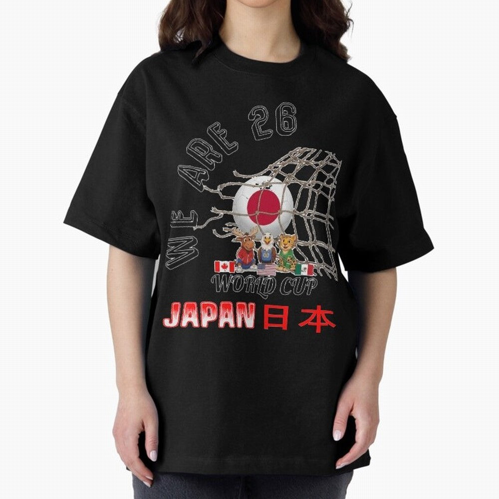 World cup 26 - Japan Oversized T-Shirt Honor Football Greatness during FIFA World Cup 2026 with Cristiano Ronaldo, Haaland and CR7, Brazil Energy, Football History, Final Match Energy, Crowd Noise and Once in a Lifetime Moments; Ideal for Fans Who