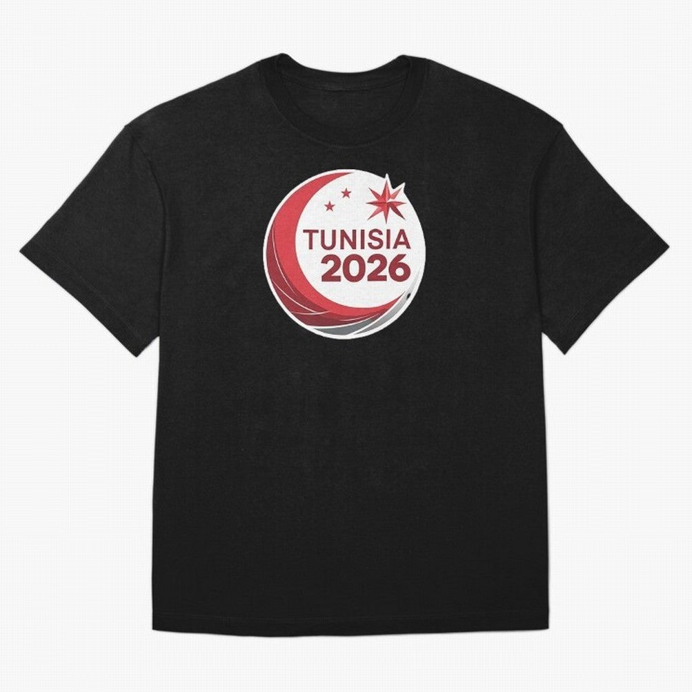 Tunisia 2026 Oversized T-Shirt Celebrate Soccer Greatness during FIFA World Cup 2026 Driven by Messi, England, France and Netherlands Energy, Football Festival Excitement, Trophy Ambitions, Country Rivalries and Star Player Buzz; Ideal for Fans Who
