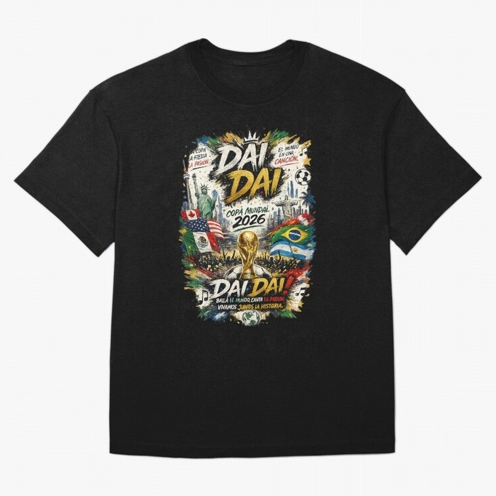 DAI DAI DESIGN FIFA 2026 Oversized T-Shirt Bring a Champion Mindset to FIFA World Cup 2026 Highlighting Cristiano Ronaldo, Haaland and CR7, Argentina and Brazil Energy, Vintage Soccer Flavor, Modern Football Stars, National Flags and Final Night