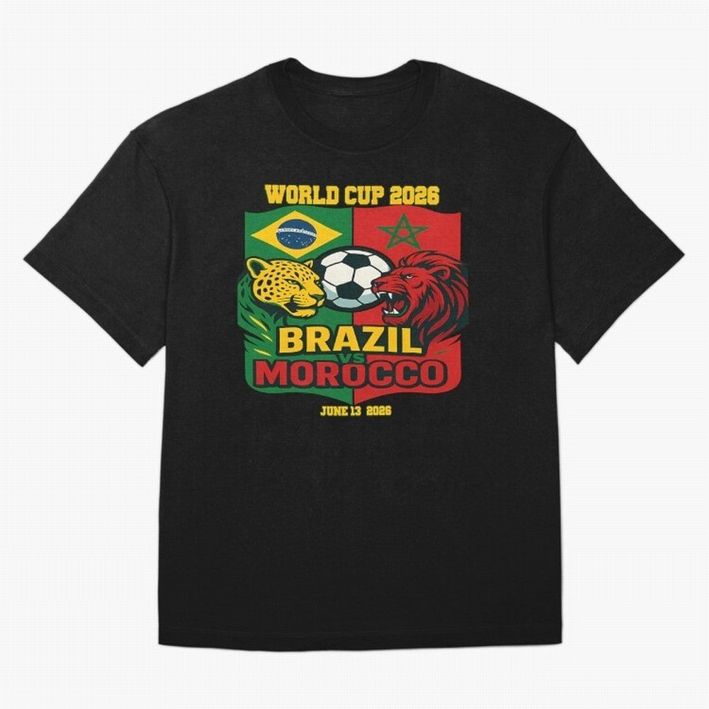 Brazil Vs Morocco June 13 2026 World Cup Soccer We Are Morocco Oversized T-Shirt Show Support during Global Football Passion for FIFA World Cup 2026 USA Canada Mexico, Driven by Mbappe, Portugal, Supporter Pride, Iconic Celebrations, Legendary