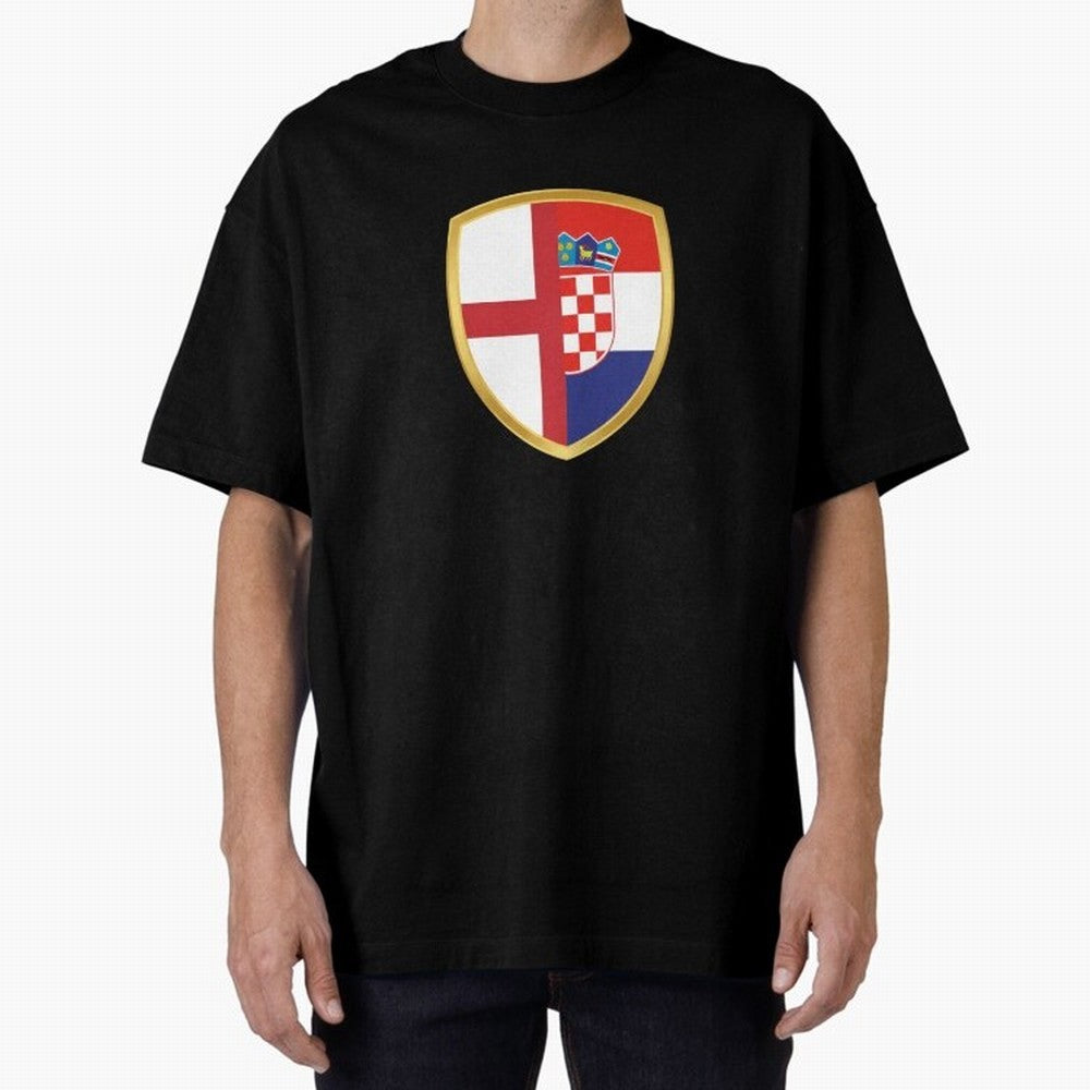 FIFA World Cup - England v Croatia Oversized T-Shirt Show Your Tournament Heart for FIFA World Cup 2026 USA Canada Mexico Centered on Mbappe and Neymar, Brazil Energy, Retro Football Energy, Iconic Rivalries, Trophy Chase Drama and Stadium