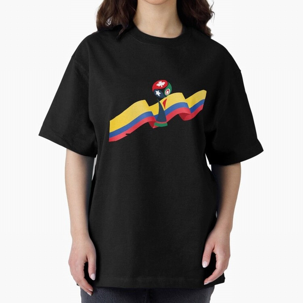 World Cup 2026 Team Colombia Oversized T-Shirt Stand with Match Day Hype around FIFA World Cup 2026 Group Stage, Neymar, Haaland and Cristiano Ronaldo, France and Portugal, Champion Mindset, Group Stage Buzz, Knockout Tension and Passionate Fan