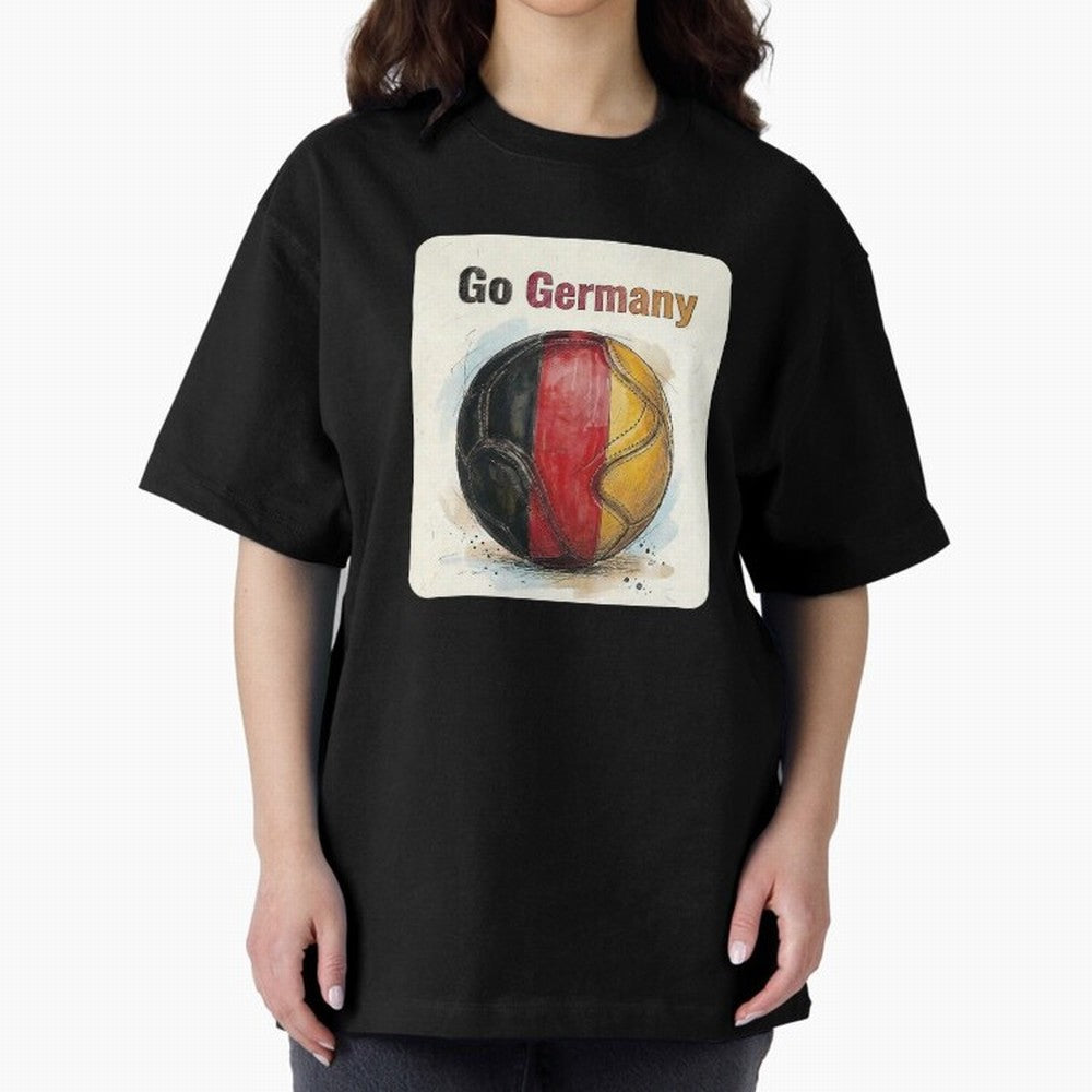 Go Germany Soccer Ball Flag | German Football Fan Graphic Tee Oversized T-Shirt Make Game Day About the FIFA World Cup 2026 Journey through Cristiano Ronaldo, Haaland and CR7 Highlights, England, France and Netherlands Pride, Champion Mindset,