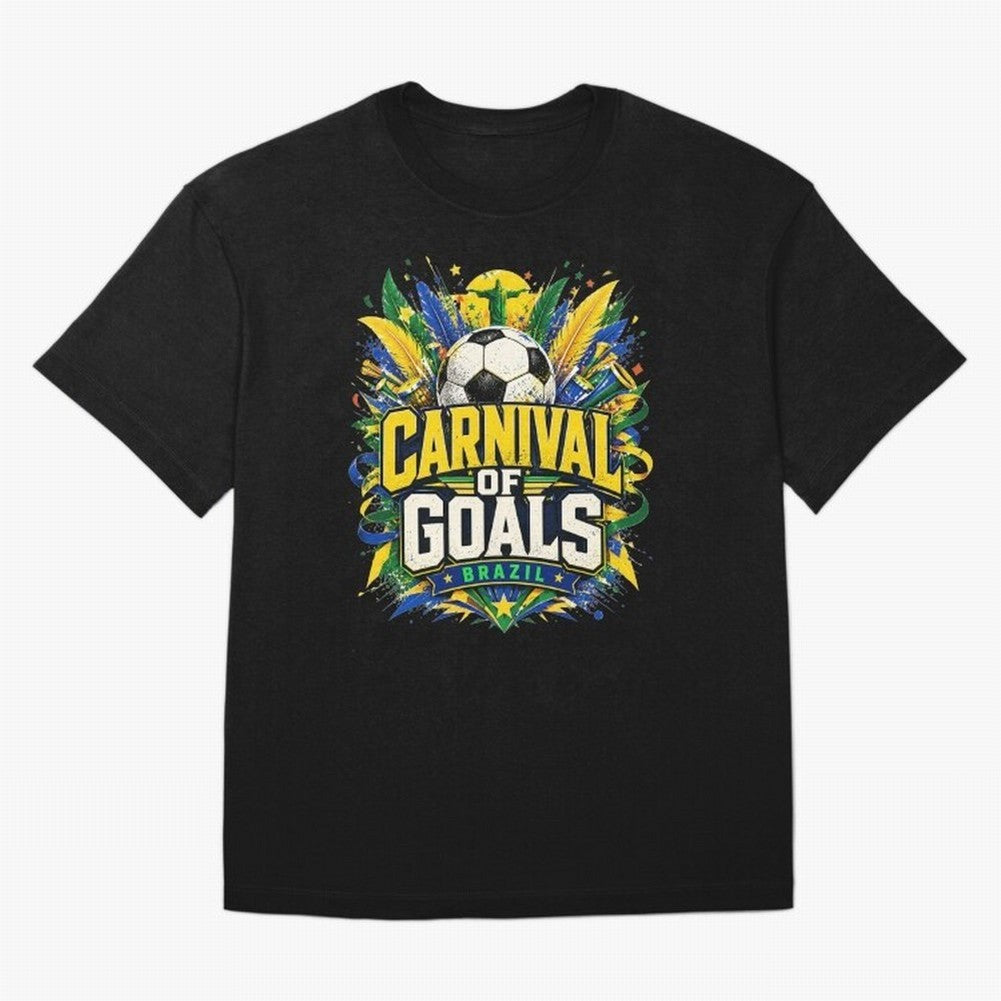 Carnival of Goals Brazil World Cup 2026 tshirt Oversized T-Shirt Experience the Global Stage of FIFA World Cup 2026 Spirit, Made for Brazil, Cristiano Ronaldo, Sports Nostalgia, International Competition, Famous Players and Unforgettable Victories;