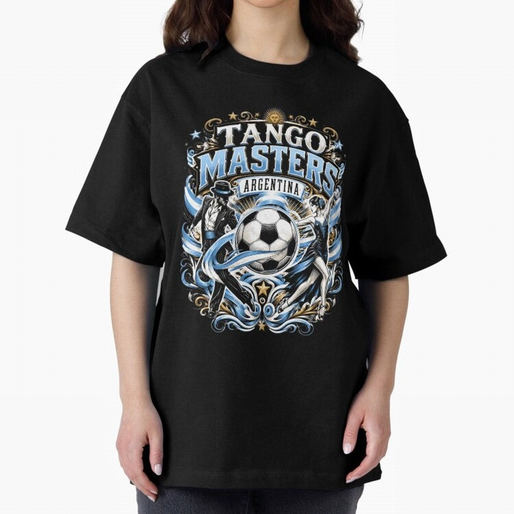 Tango Masters Argentina World Cup 2026 Oversized T-Shirt Support Global Football Passion for FIFA World Cup 2026, Driven by Haaland and Mbappe, Argentina, France and Brazil, Soccer Culture, Superstar Moments, National Team Dreams and Competitive