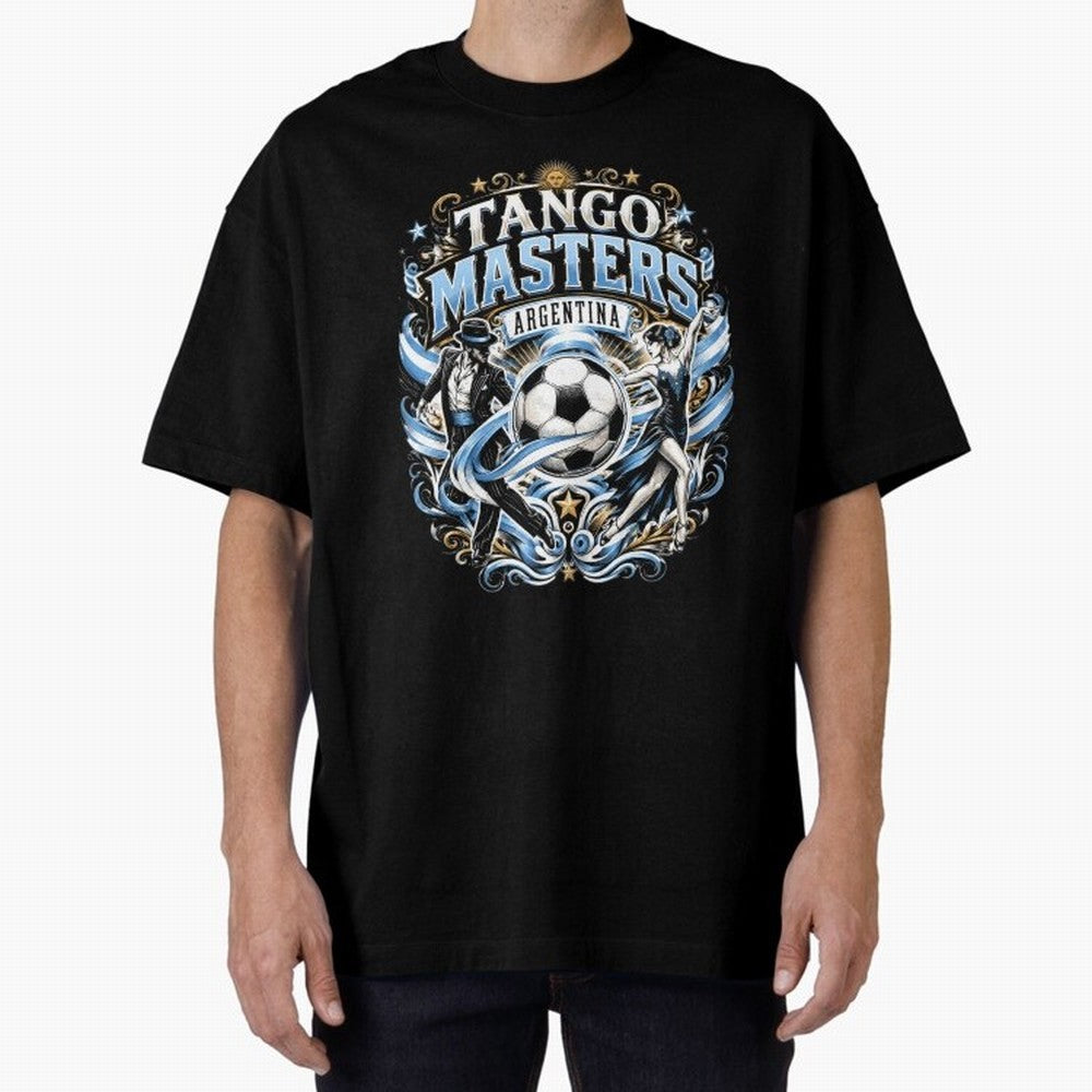 Tango Masters Argentina World Cup 2026 Oversized T-Shirt Support Global Football Passion for FIFA World Cup 2026, Driven by Haaland and Mbappe, Argentina, France and Brazil, Soccer Culture, Superstar Moments, National Team Dreams and Competitive