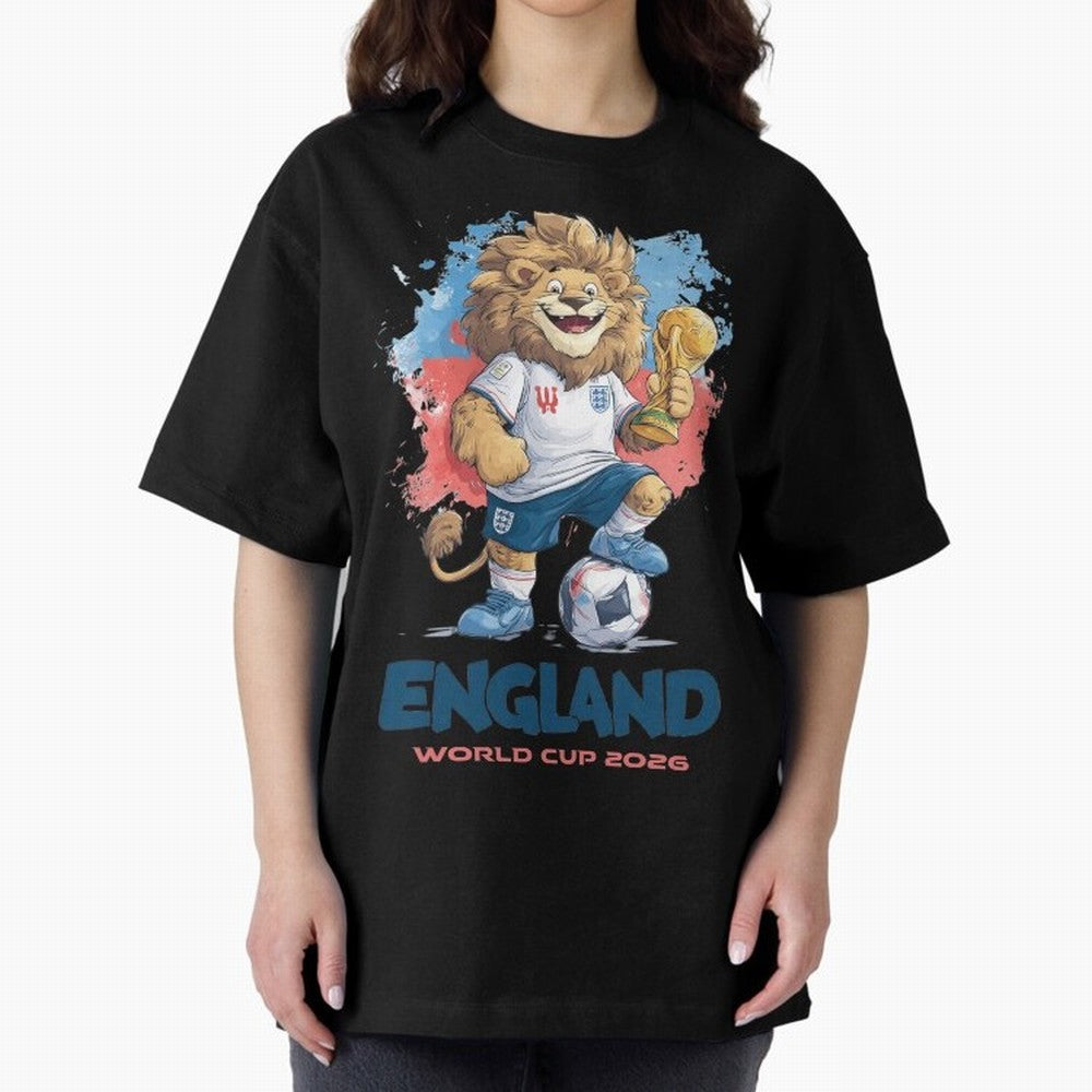 England - World Cup 2026 Oversized T-Shirt Upgrade FIFA World Cup 2026 USA Canada Mexico Spirit, Filled with France and Portugal, Haaland, Supporter Pride, Iconic Celebrations, Legendary Names and Global Match Day Energy; Perfect for Fans,