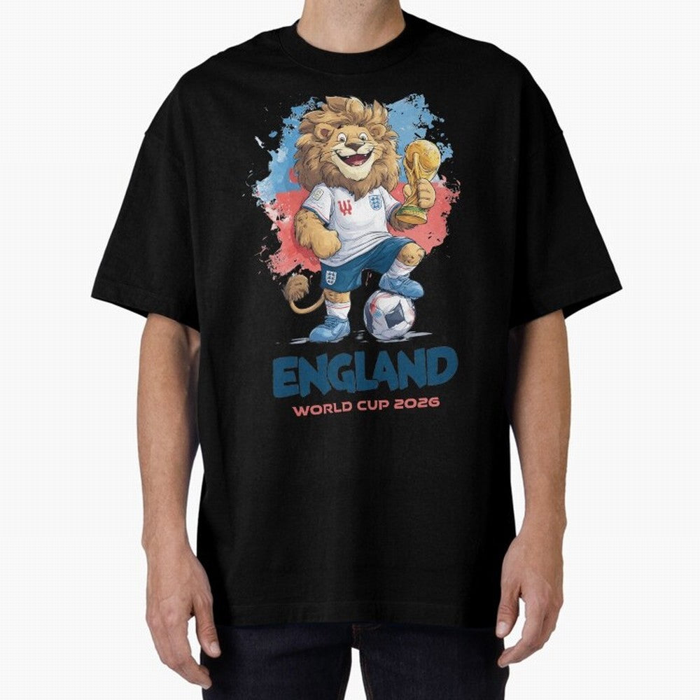 England - World Cup 2026 Oversized T-Shirt Upgrade FIFA World Cup 2026 USA Canada Mexico Spirit, Filled with France and Portugal, Haaland, Supporter Pride, Iconic Celebrations, Legendary Names and Global Match Day Energy; Perfect for Fans,
