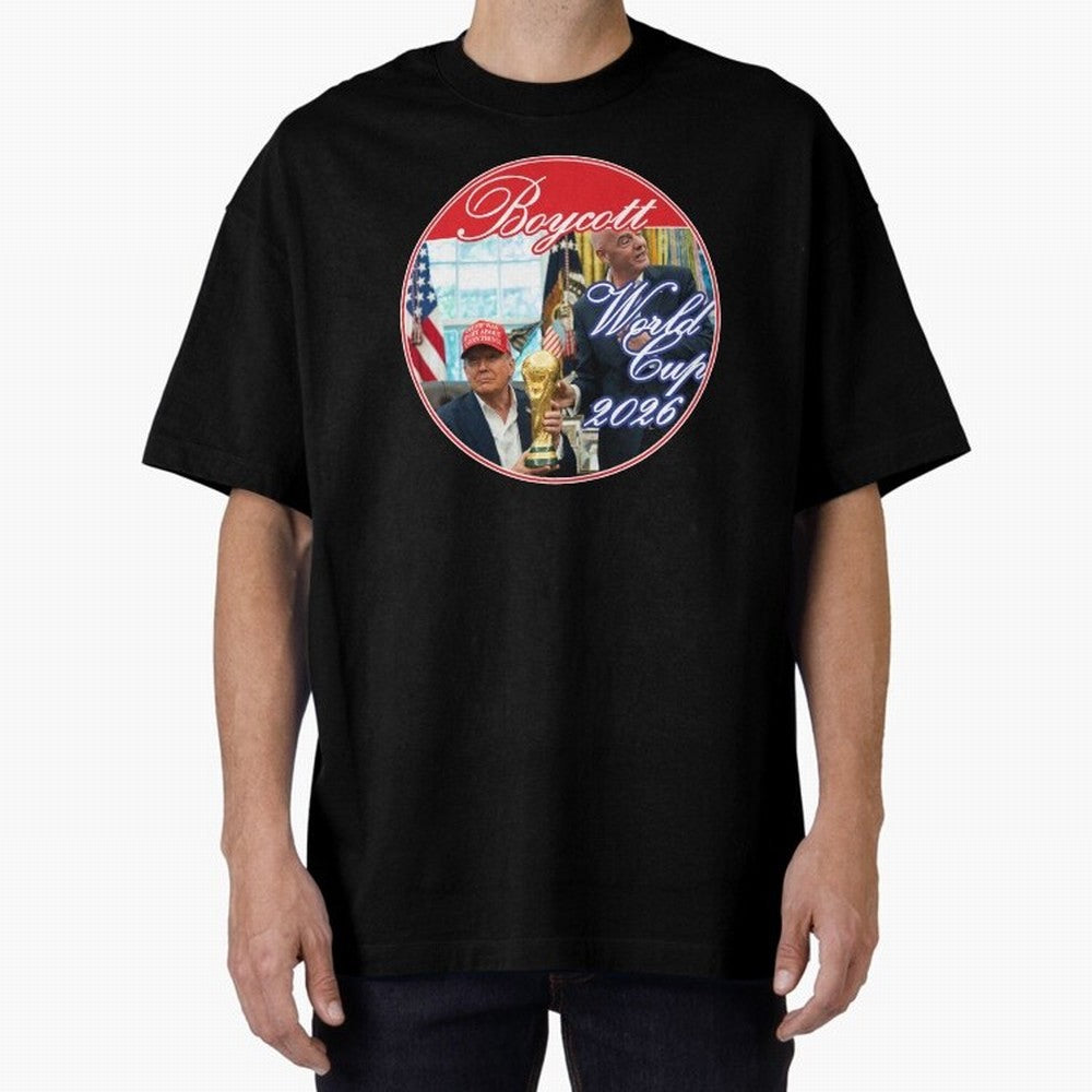 Boycott World Cup 2026 Oversized T-Shirt Feel Global Football Passion for FIFA World Cup 2026 USA Canada Mexico, Driven by Cristiano Ronaldo, Haaland and CR7, Brazil, Champion Mindset, Group Stage Buzz, Knockout Tension and Passionate Fan Culture;