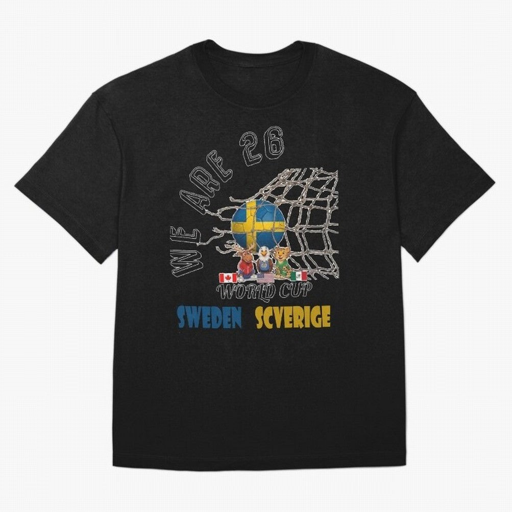 World cup 26 - Sweden Oversized T-Shirt Fuel Your Fan Pride for FIFA World Cup 2026 Spirit, Capturing France, Cristiano Ronaldo, Retro Football Energy, Iconic Rivalries, Trophy Chase Drama and Stadium Atmosphere; Great for Watch Parties, Sports