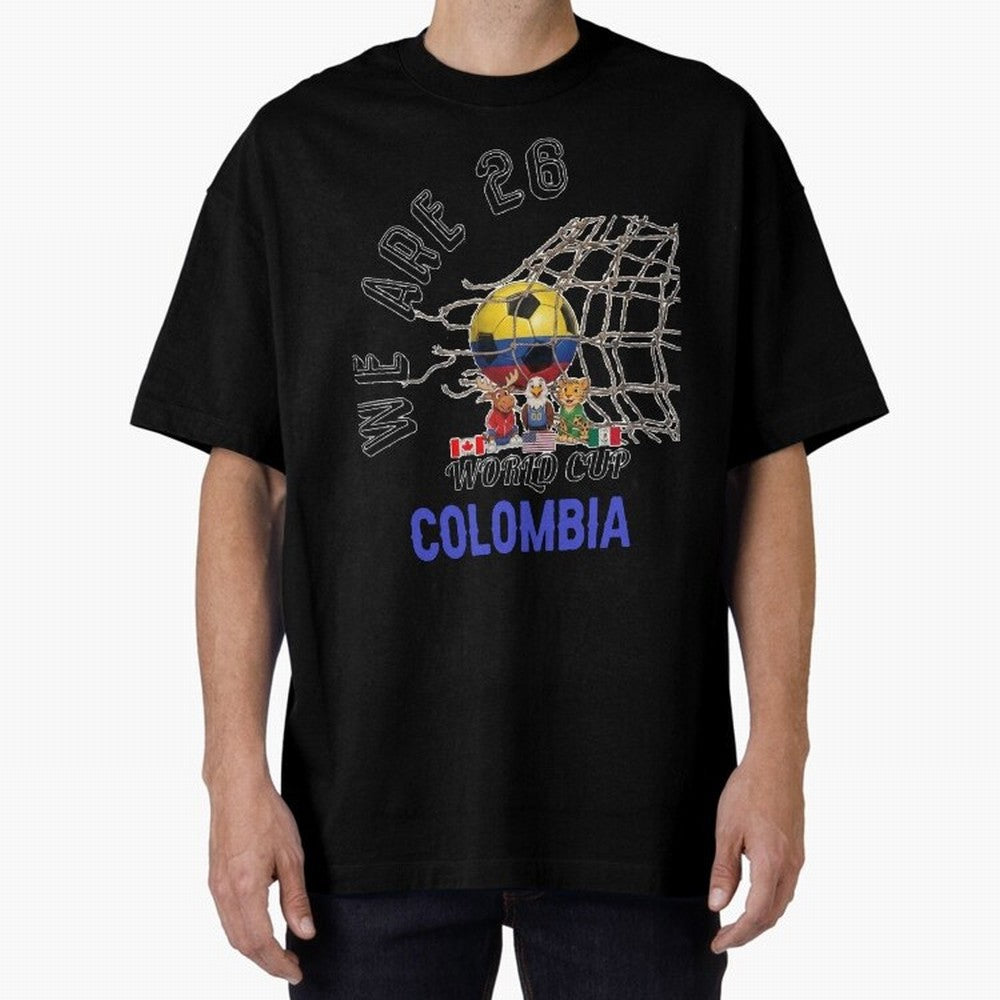 World cup 26 - Colombia Oversized T-Shirt Bring a Champion Mindset to Global Football Passion for FIFA World Cup 2026 USA Canada Mexico, Inspired by CR7, England and Germany, Championship Spirit, Famous Goals, Roaring Crowds and International