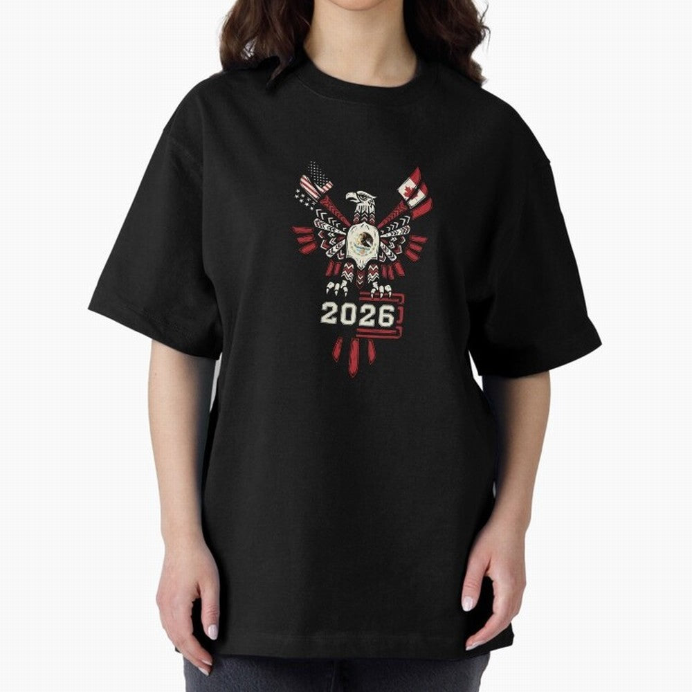 Rise of the North Eagle - Soccer Team Spirit 2026 T-Shirt_82784061 Oversized T-Shirt Show Up for the Glory of the FIFA World Cup 2026 Group Stage Journey through Haaland and Mbappe Highlights, Argentina, France and Brazil Pride, Supporter Pride,