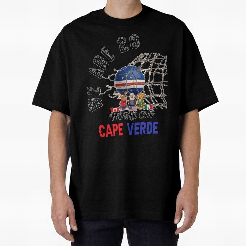 World cup 26 - Cape Verde Oversized T-Shirt Capture FIFA World Cup 2026 Group Stage Connected to Neymar, Argentina, France and Brazil Energy, Worldwide Fan Energy, Dramatic Goals, Stadium Lights and Championship Celebrations; Ideal for Passionate