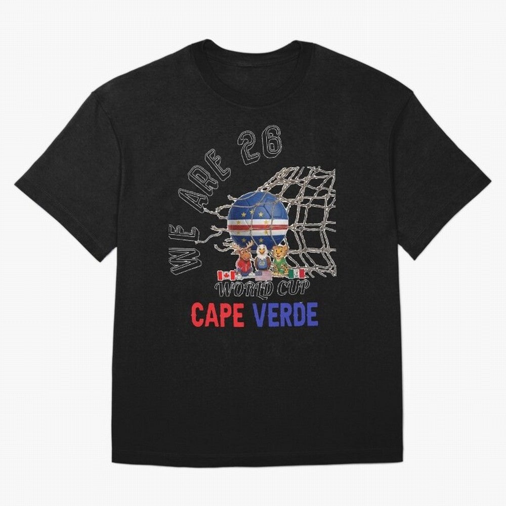 World cup 26 - Cape Verde Oversized T-Shirt Capture FIFA World Cup 2026 Group Stage Connected to Neymar, Argentina, France and Brazil Energy, Worldwide Fan Energy, Dramatic Goals, Stadium Lights and Championship Celebrations; Ideal for Passionate