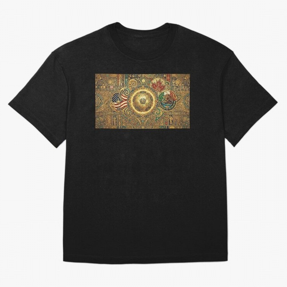 Ornate Soccer Emblem with Flags Oversized T-Shirt Feel the Heartbeat of Match Day Hype around FIFA World Cup 2026, Haaland, Netherlands, Football History, Final Match Energy, Crowd Noise and Once in a Lifetime Moments; Created for Match Day