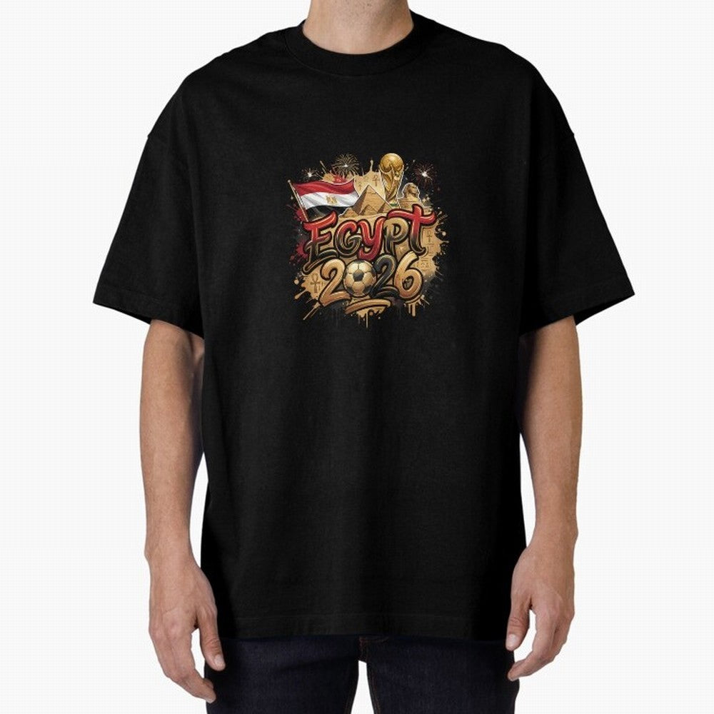 Egypt World Cup 2026 Football Legacy Oversized T-Shirt Celebrate the Next Chapter of FIFA World Cup 2026 Group Stage Spirit, with Germany, Messi, Neymar and Mbappe, Champion Mindset, Group Stage Buzz, Knockout Tension and Passionate Fan Culture;