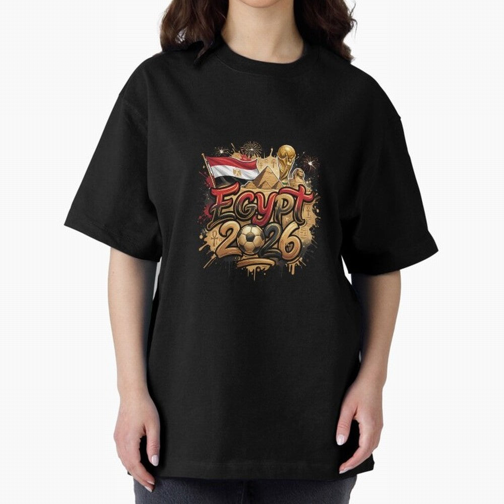 Egypt World Cup 2026 Football Legacy Oversized T-Shirt Celebrate the Next Chapter of FIFA World Cup 2026 Group Stage Spirit, with Germany, Messi, Neymar and Mbappe, Champion Mindset, Group Stage Buzz, Knockout Tension and Passionate Fan Culture;