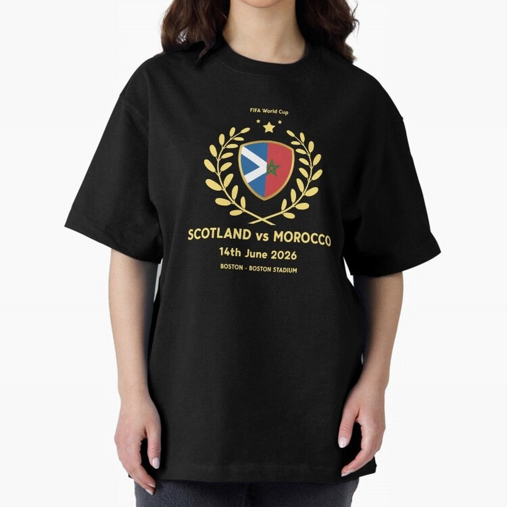 FIFA World Cup - Scotland v Morocco Oversized T-Shirt Showcase FIFA World Cup 2026 Inspired by Messi and Cristiano Ronaldo, Netherlands Energy, Supporter Pride, Iconic Celebrations, Legendary Names and Global Match Day Energy; Created for Match Day