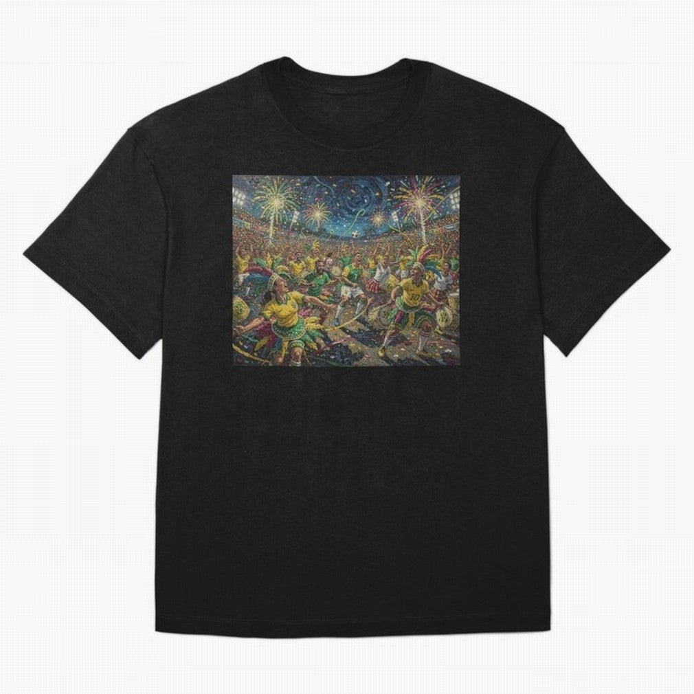 Celebration at Brazilian Football Match World Cup 2026 Vibes Oversized T-Shirt Celebrate Rivalries and Pride in FIFA World Cup 2026 Group Stage Spirit, Connected to England, France and Netherlands, Neymar, Football Passion, Legendary Performances,