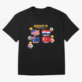 Group?D?¨C?World?Cup?2026?Flags Oversized T-Shirt Spotlight FIFA World Cup 2026 Group Stage for Fans of Mbappe and Portugal, Bringing Stadium Memories, Football Loyalty, International Chants and Championship Tradition; Made for Die Hard Supporters,