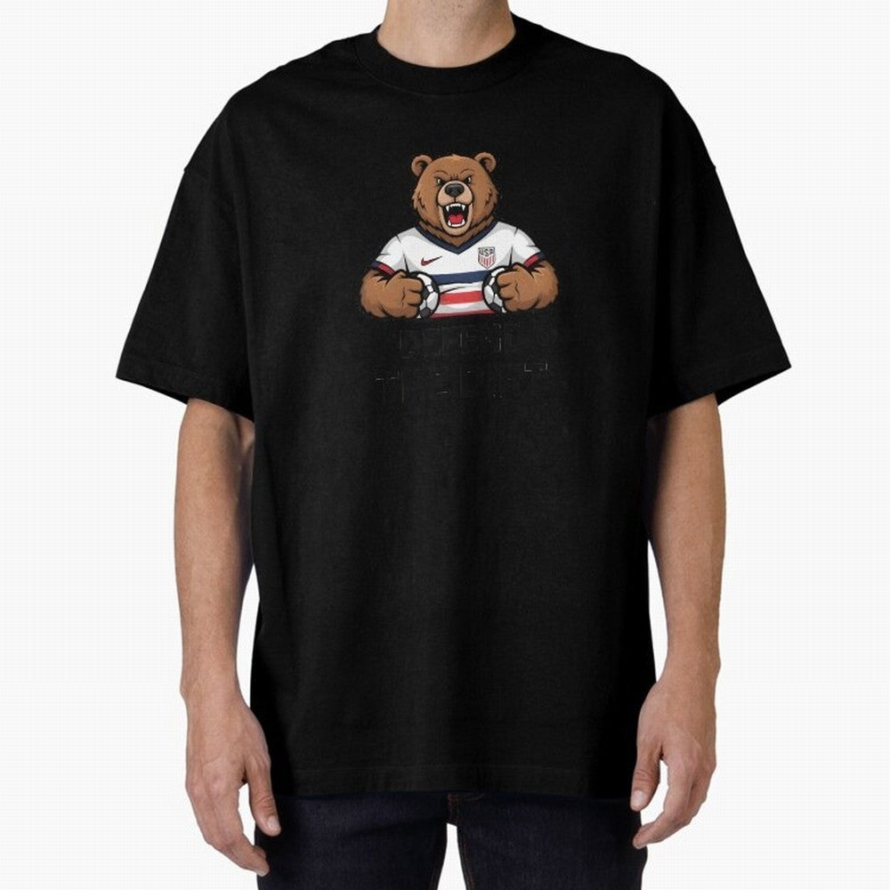 USA - World Cup 2026 Oversized T-Shirt Celebrate the Road through FIFA World Cup 2026 Group Stage for Fans of CR7 and Messi and France and Portugal, Bringing Vintage Soccer Flavor, Modern Football Stars, National Flags and Final Night Emotion;