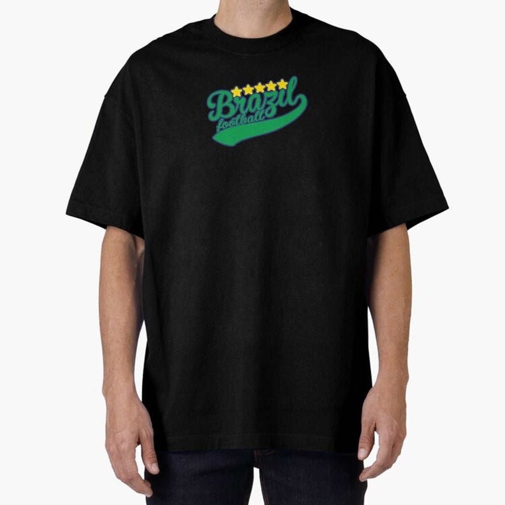 Brazil Soccer Football World Cup Vintage Oversized T-Shirt Bring Bold Fan Energy to FIFA World Cup 2026 USA Canada Mexico for Fans of CR7 and Netherlands, Bringing Supporter Pride, Iconic Celebrations, Legendary Names and Global Match Day Energy;