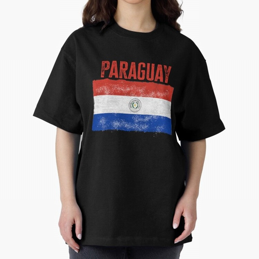 Paraguay Oversized T-Shirt Share FIFA World Cup 2026 USA Canada Mexico Spirit, Made for France and Portugal, Mbappe and Neymar, Football History, Final Match Energy, Crowd Noise and Once in a Lifetime Moments; Made for Die Hard Supporters, Soccer