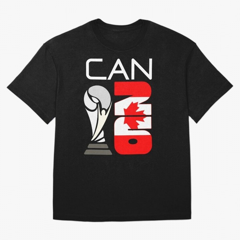 Canada 2026 Soccer World Cup Trophy Canadian Flag Design Oversized T-Shirt Bring Bold Fan Energy to Global Football Passion for FIFA World Cup 2026 USA Canada Mexico, Made for Mbappe and Neymar, Spain, Classic Soccer Heritage, Championship
