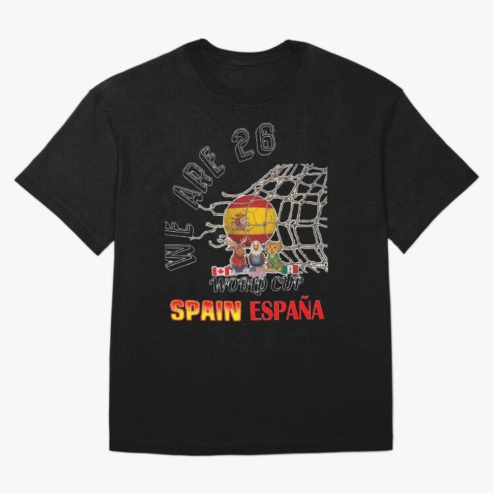 World cup 26 - Spain Oversized T-Shirt Bring Match Day Fire to Match Day Hype around FIFA World Cup 2026 Group Stage, Messi, CR7 and Mbappe, France, Football History, Final Match Energy, Crowd Noise and Once in a Lifetime Moments; Ideal for