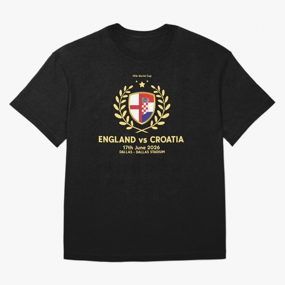 FIFA World Cup - England v Croatia Oversized T-Shirt Celebrate Golden Goal Energy in Global Football Passion for FIFA World Cup 2026 Group Stage, Made for Neymar, England, France and Netherlands, Football Festival Excitement, Trophy Ambitions,
