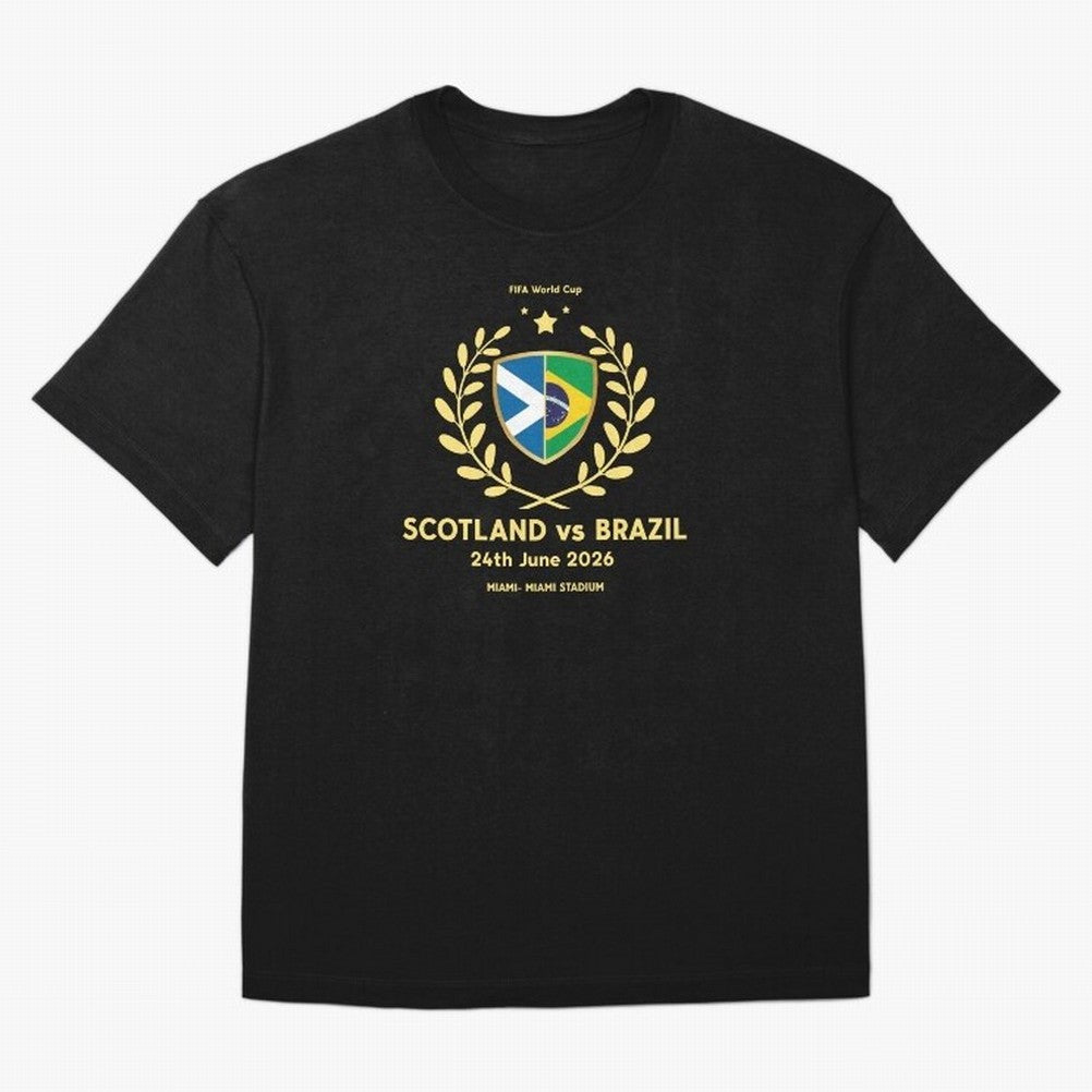 FIFA World Cup - Scotland v Brazil Oversized T-Shirt Feel the FIFA World Cup 2026 Journey through CR7 Highlights, Argentina and Brazil Pride, Retro Football Energy, Iconic Rivalries, Trophy Chase Drama and Stadium Atmosphere; Ideal for Football