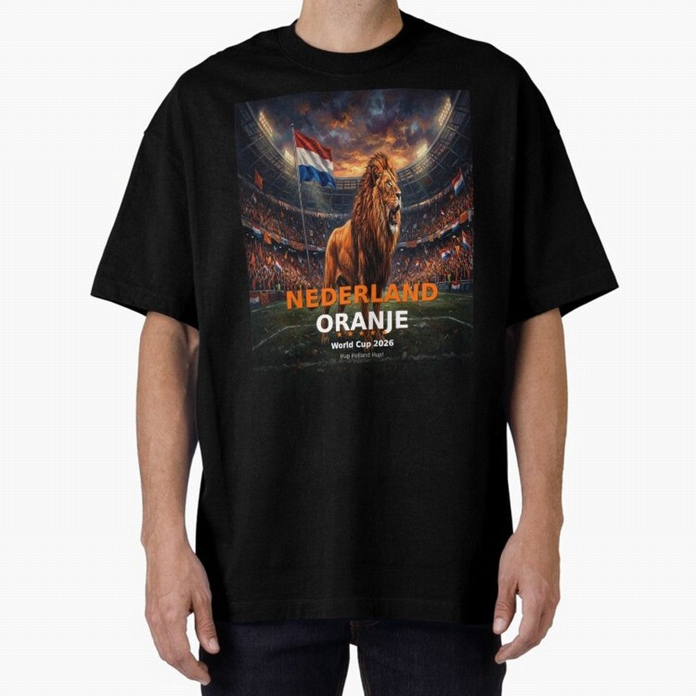 Nederland Oranje - World Cup 2026 Soccer Fan Tee Oversized T-Shirt Bring Trophy Dreams to FIFA World Cup 2026 Featuring Haaland and Mbappe, Netherlands Energy, Goal Celebration Energy, Supporter Heritage, Football Icons and Worldwide Tournament