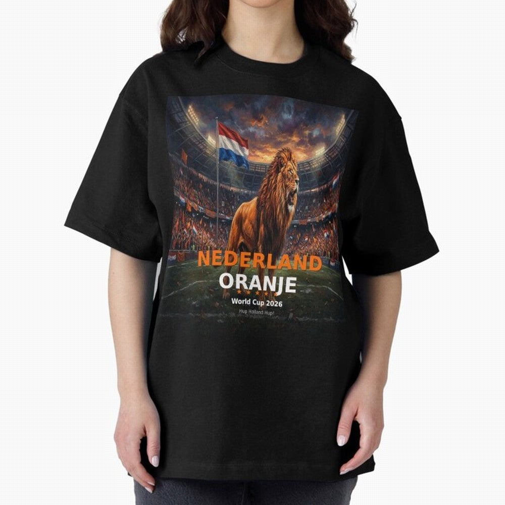 Nederland Oranje - World Cup 2026 Soccer Fan Tee Oversized T-Shirt Bring Trophy Dreams to FIFA World Cup 2026 Featuring Haaland and Mbappe, Netherlands Energy, Goal Celebration Energy, Supporter Heritage, Football Icons and Worldwide Tournament