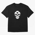 Soccer Skull in Goal Net - Dark Soccer Death Goal Oversized T-Shirt Elevate FIFA World Cup 2026 Group Stage for Fans of Neymar, Haaland and Cristiano Ronaldo and Argentina and Brazil, Bringing Worldwide Fan Energy, Dramatic Goals, Stadium Lights