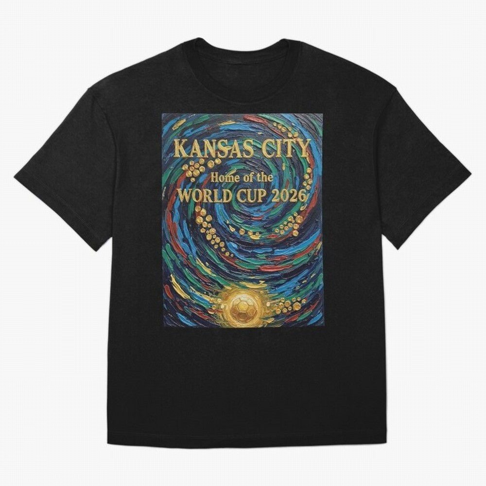 Kansas City Home of the World Cup 2026 Soccer Fan ¡ª Moody Jewel Art Print Oversized T-Shirt Capture FIFA World Cup 2026 Group Stage for Fans of CR7 and Messi and Portugal, Bringing Game Day Rituals, Football Legends, Country Pride and the Road to