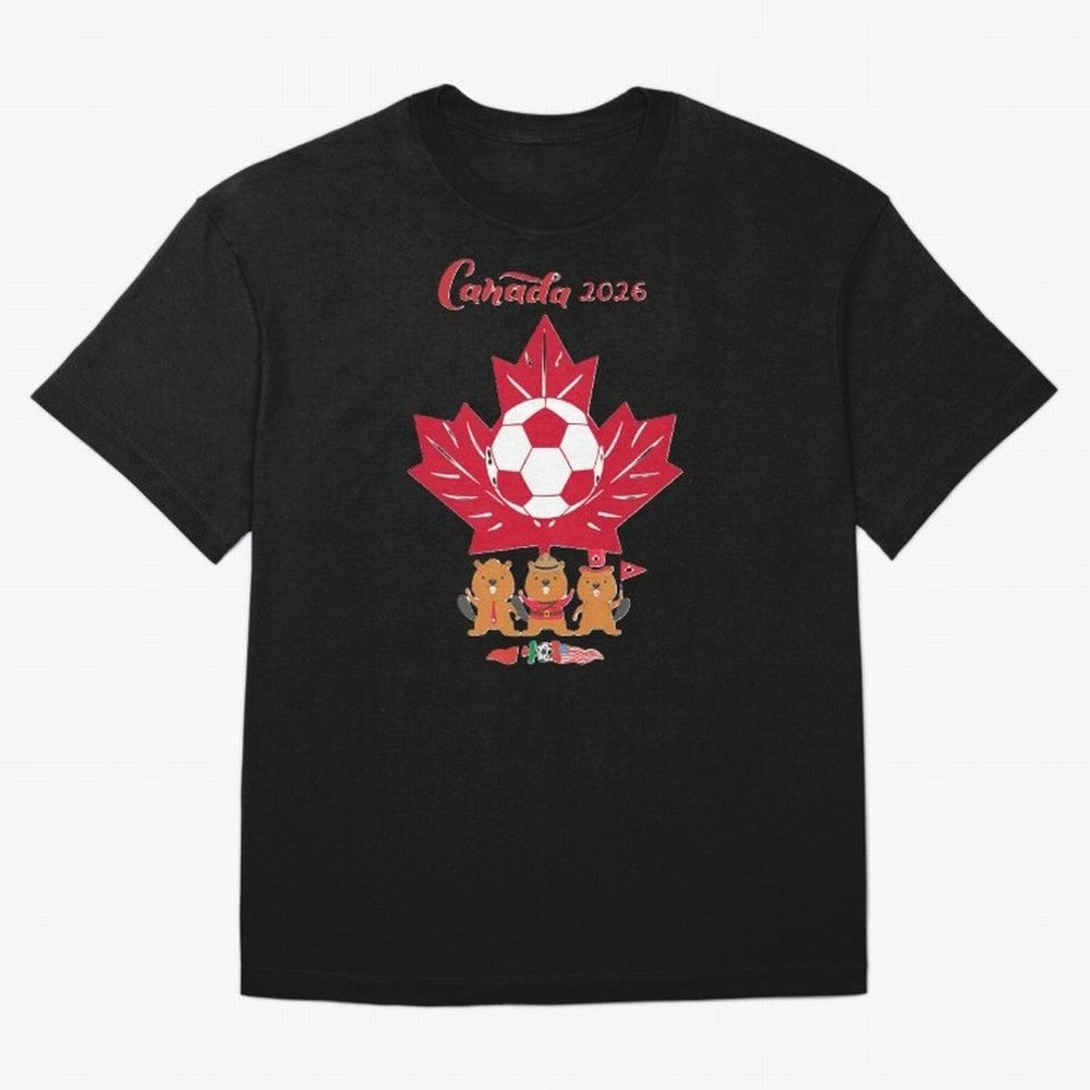 Canada 2026 Oversized T-Shirt Mark the FIFA World Cup 2026 USA Canada Mexico Journey through Messi, Neymar and Mbappe Highlights, Brazil Pride, Stadium Memories, Football Loyalty, International Chants and Championship Tradition; Great for Watch