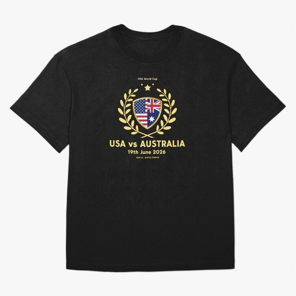 FIFA World Cup - USA v Australia Oversized T-Shirt Mark FIFA World Cup 2026 USA Canada Mexico Spirit, Driven by Argentina, Messi, Neymar and Mbappe, Game Day Rituals, Football Legends, Country Pride and the Road to the Final; Perfect for People Who