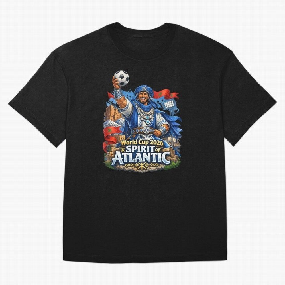 Moroccan World Cup 2026 Spirit of Atlantic Oversized T-Shirt Stand Proud for Match Day Hype around FIFA World Cup 2026, Mbappe, Spain and Netherlands, Vintage Soccer Flavor, Modern Football Stars, National Flags and Final Night Emotion; Great for