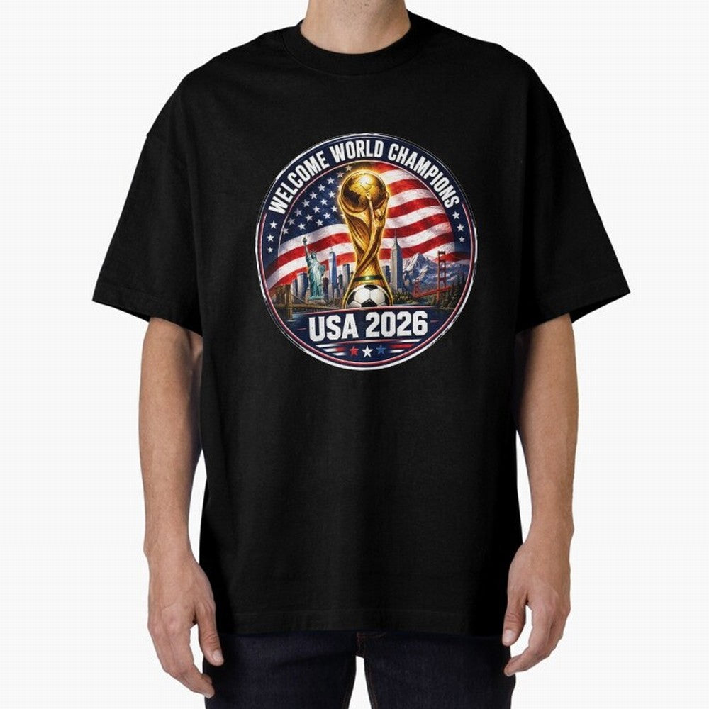 World Cup 2026 Celebration T-Shirt | USA Canada Mexico Soccer Fan Tee Oversized T-Shirt Create Match Day Hype around FIFA World Cup 2026 USA Canada Mexico, CR7, England, Supporter Pride, Iconic Celebrations, Legendary Names and Global Match Day