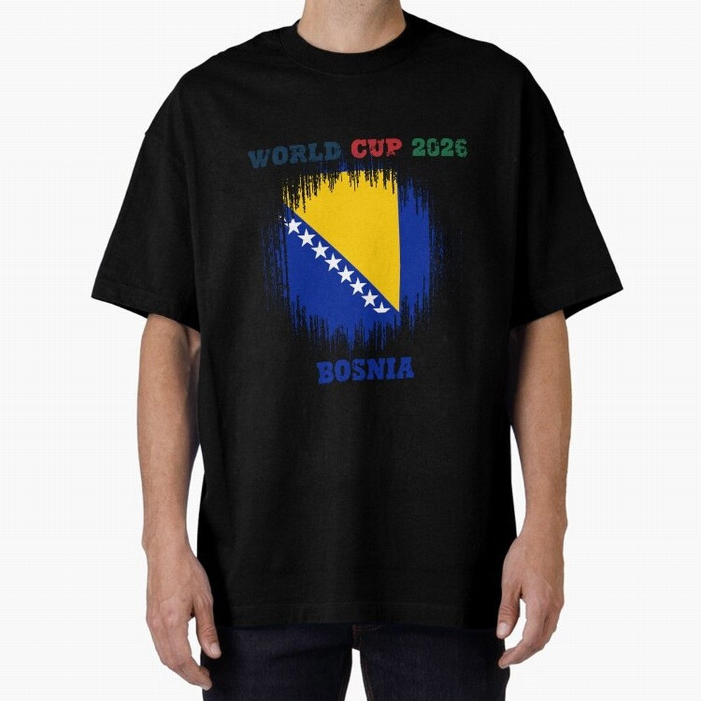 BOSNIA WORLD CUP 2026 Oversized T-Shirt Support Your Favorite Stars during FIFA World Cup 2026 for Fans of Cristiano Ronaldo and Germany, Bringing Football History, Final Match Energy, Crowd Noise and Once in a Lifetime Moments; Created for Match