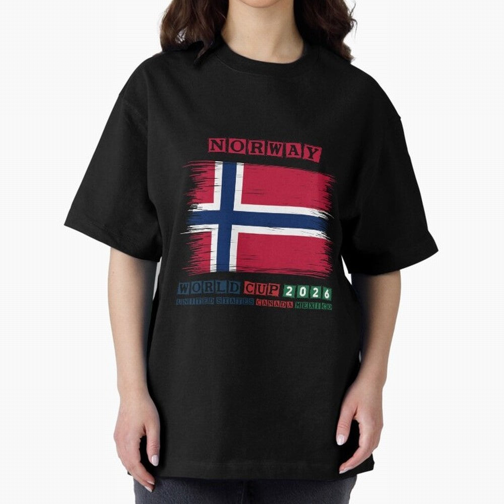NORWAY WORLD CUP 2026 Oversized T-Shirt Fuel Your Fan Pride for FIFA World Cup 2026 Group Stage for Fans of Haaland and Brazil, Bringing Global Supporter Spirit, Legendary Goals, National Colors and Tournament Celebration; Created for Match Day