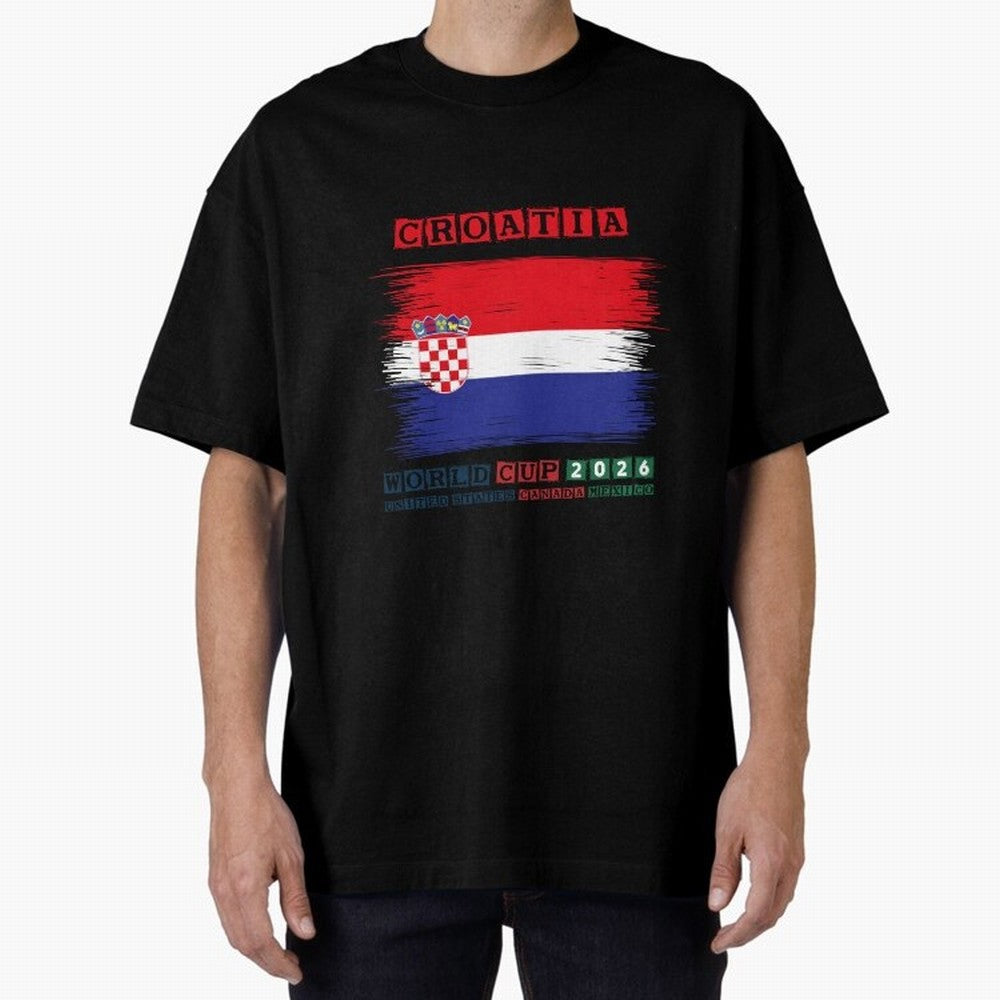 CROATIA WORLD CUP 2026 Oversized T-Shirt Treasure Match Day Hype around FIFA World Cup 2026, Neymar, England, Football Passion, Legendary Performances, Festival Vibes and Supporter Community; Perfect for Supporters Who Want Bold Football Energy,