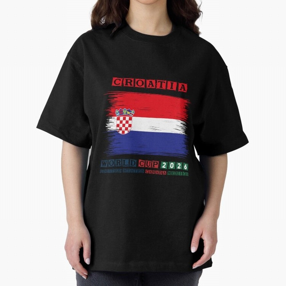 CROATIA WORLD CUP 2026 Oversized T-Shirt Treasure Match Day Hype around FIFA World Cup 2026, Neymar, England, Football Passion, Legendary Performances, Festival Vibes and Supporter Community; Perfect for Supporters Who Want Bold Football Energy,